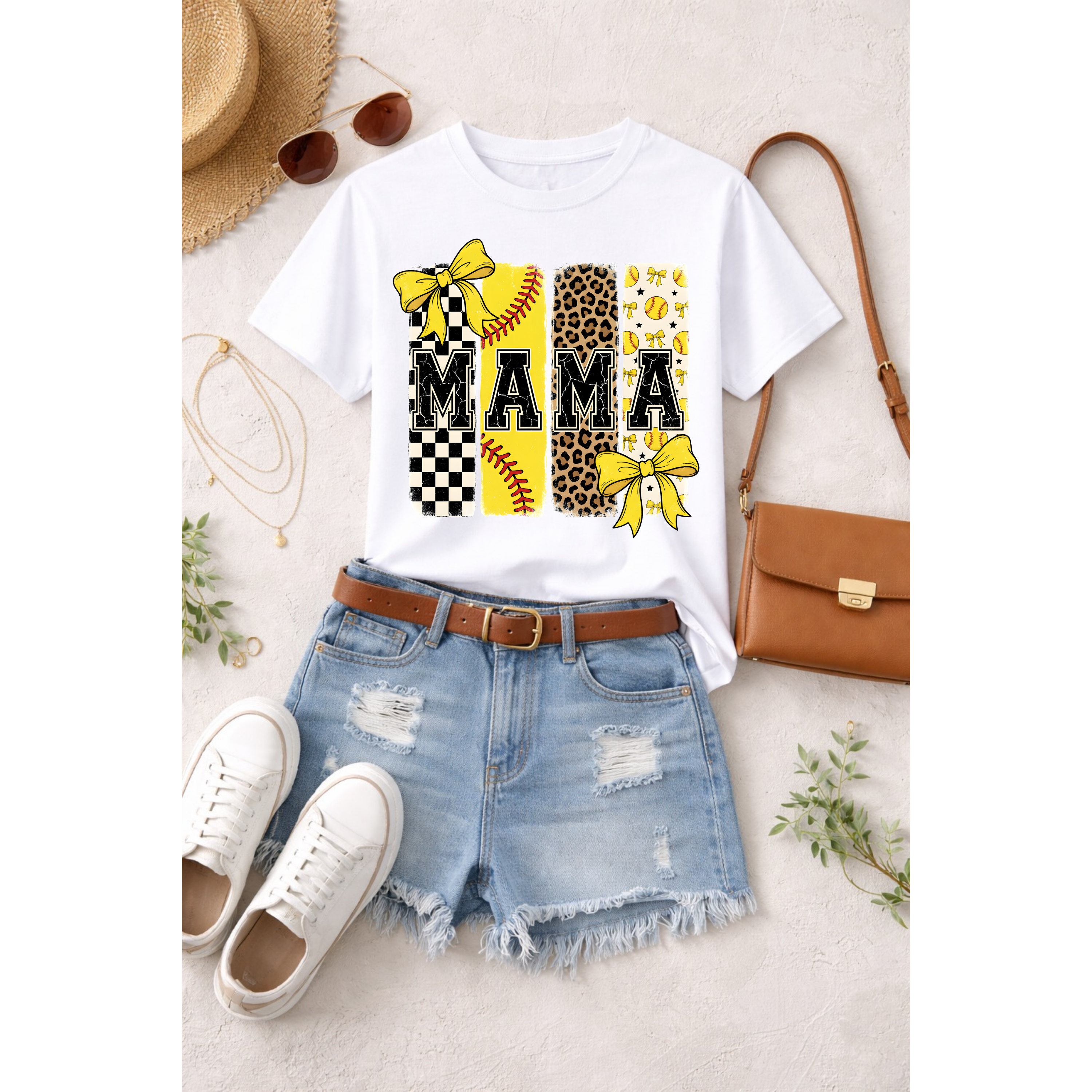 Yellow Bow Mama Tee