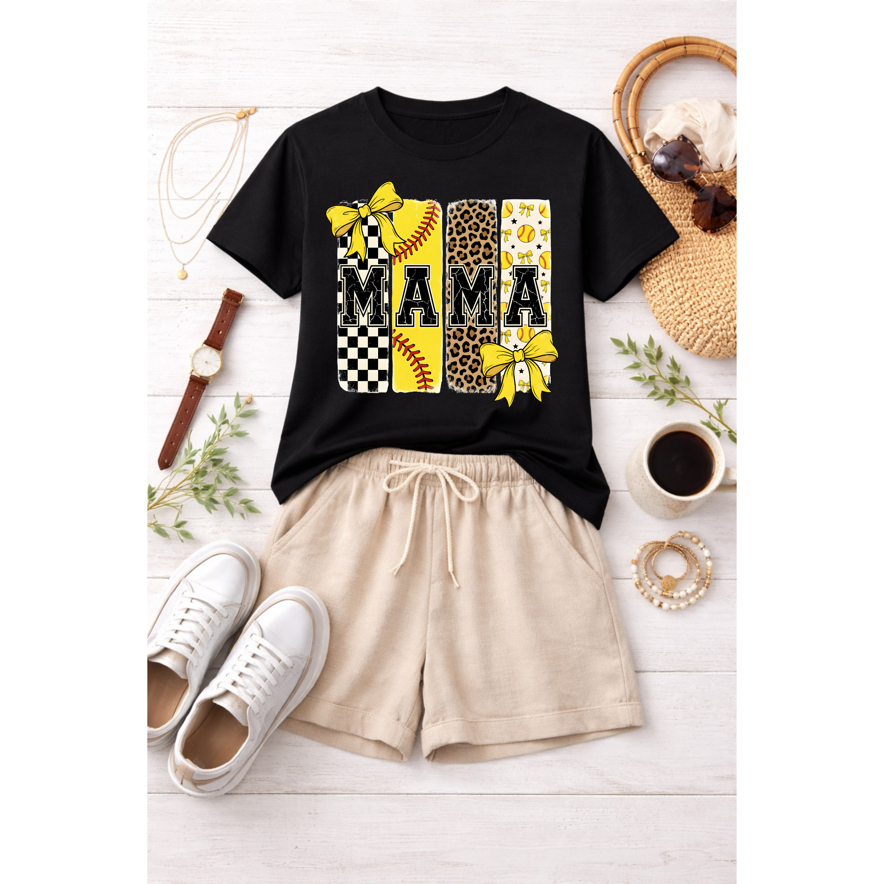 Yellow Bow Mama Tee