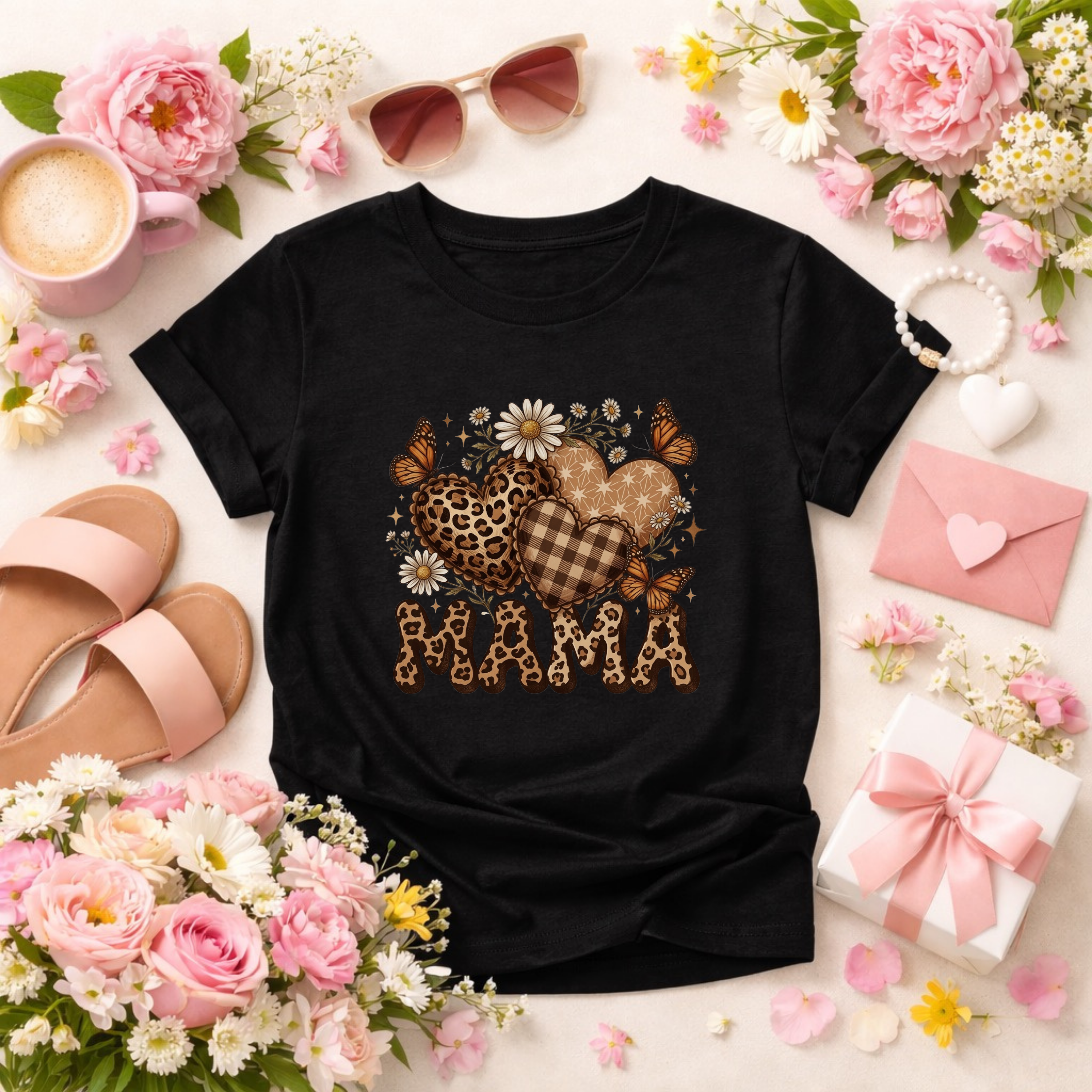 Mama Leopard Heart Shirt